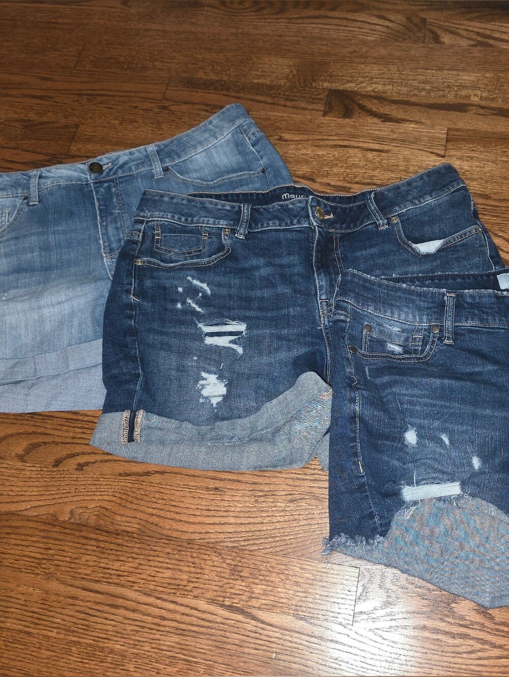 Women’s Distressed Denim Shorts - Blue